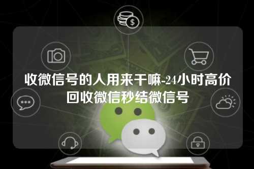 收微信号的人用来干嘛-24小时高价回收微信秒结微信号