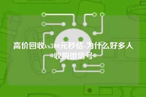 高价回收vx300元秒结-为什么好多人收购微信号