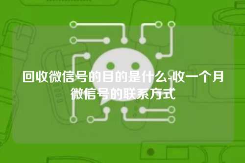回收微信号的目的是什么-收一个月微信号的联系方式