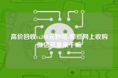 高价回收vx300元秒结-那些网上收购微信号拿来干嘛